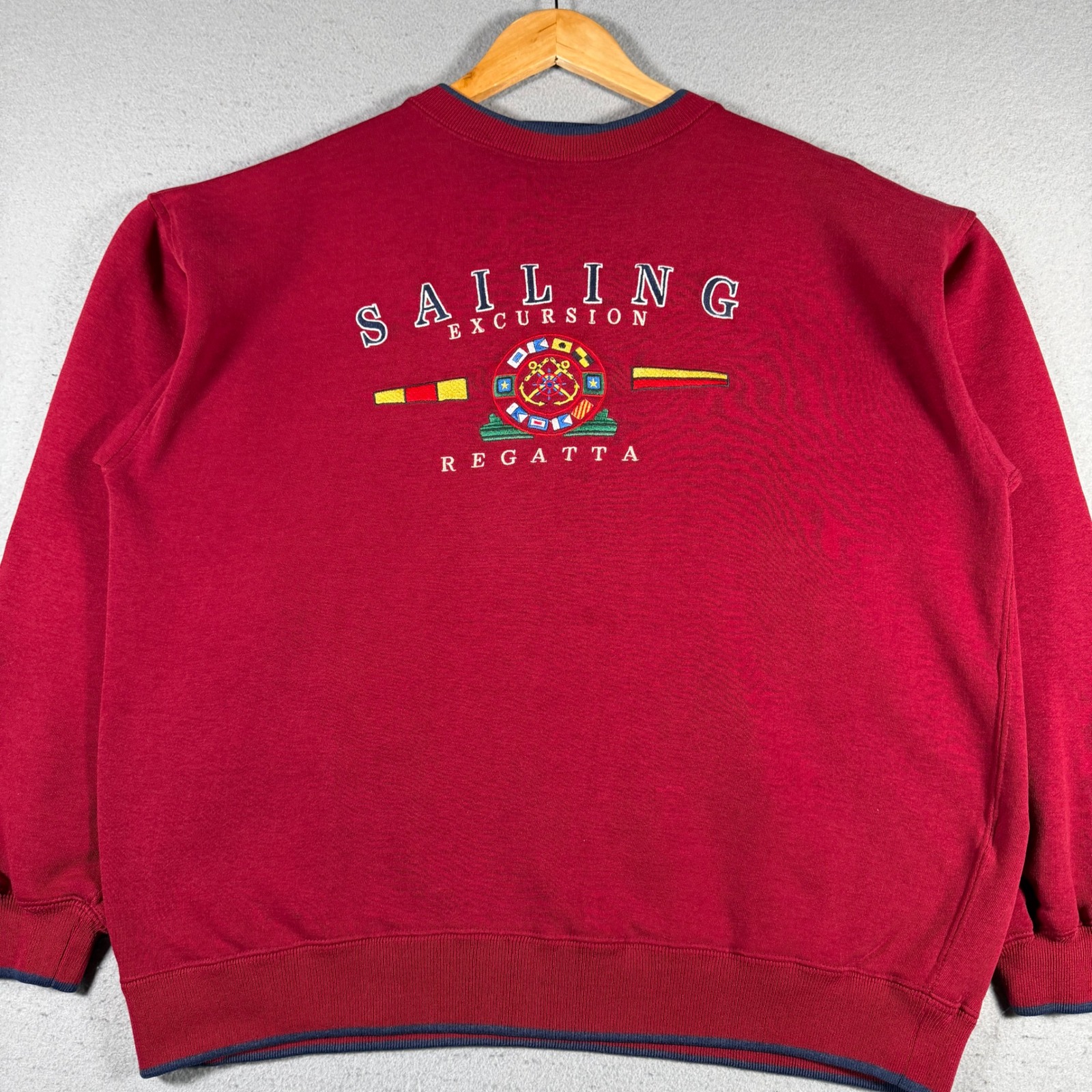 Vintage Red Cliff Trading Co Sailing Excursion Regatta Sweatshirt Red Mens Large